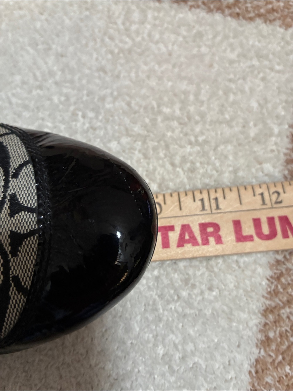 Coach Black Patent & Beige Signature Canvas Mary Jane Flats - Picture 11 of 14